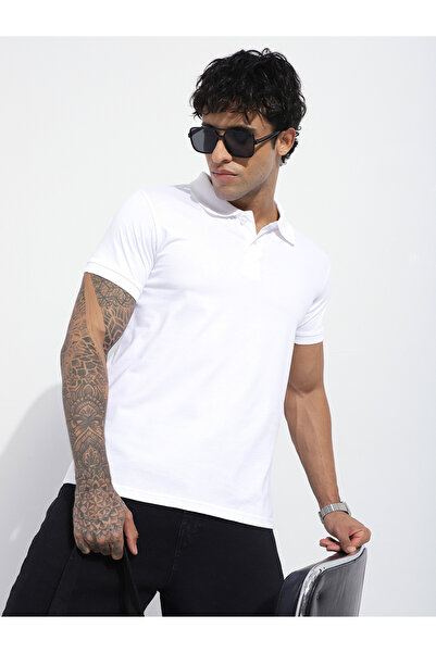 Dillinger By Styli بولو رجالي بأكمام قصيرة سادة، بقصة عادية، مقاس عادي