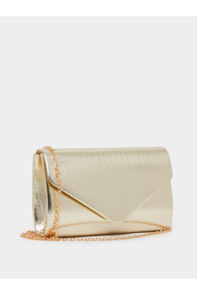 Styli Women Gold Metallic Envelope Clutch Bag