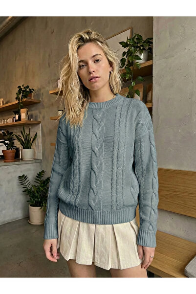 SAYZEN Hair Braided Basic Regular Knitwear Sweater