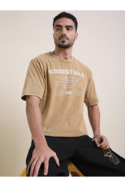 Dillinger By Styli Men Oversized Acid Washed Printed T-Shirt