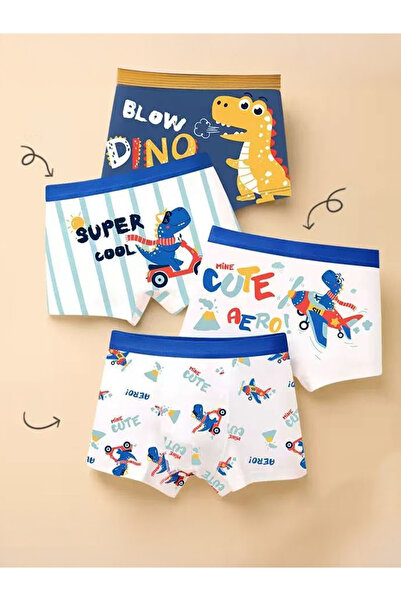 Styli Pack of 4 - Boys Printed Cotton Boxers