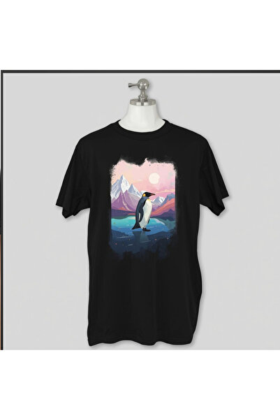 TİMİSİVA Tricou oversize unisex din bumbac cu imprimeu, mânecă scurtă, NEGRU