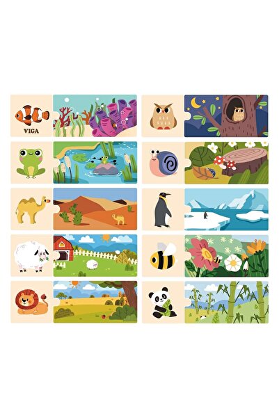 Viga Toys Unde traiesc animalele, puzzle de asociere, copii varsta 2-7 ani