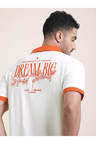 Difference of Opinion By Styli Men Relaxed Fit Embroidery Open Collar Polo