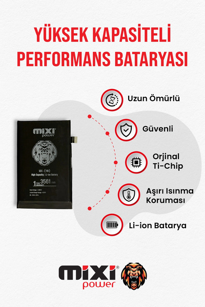 iPhone 16 Uyumlu Yüksek Kapasiteli Batarya, Pil Sağlığı Yüzdesi Gösterir, TR Garantili