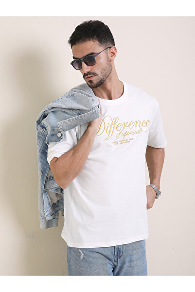 Difference of Opinion By Styli Men Oversized Embroidery Detail T-Shirt