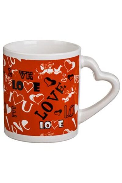 OEM Red Ceramic Mug with Hearts & Message 'I Love You' 220 ml