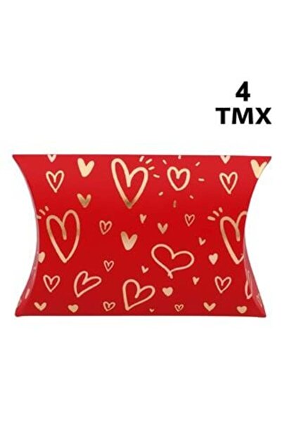 SHOPIENS Gift Boxes - Red with Golden Hearts