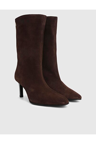 İLVİ Jalen Genuine Suede Leather Brown Women's Heeled Boots