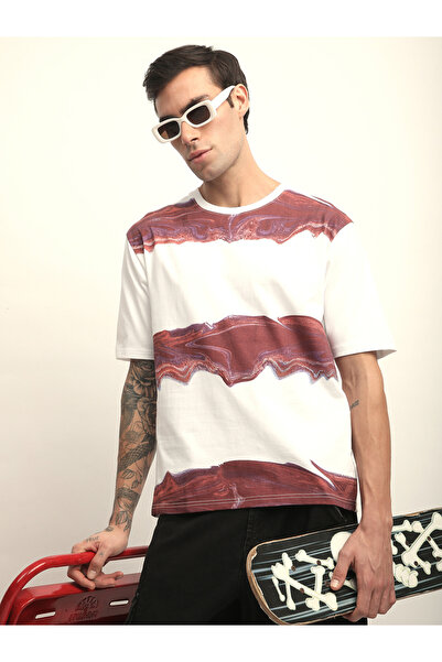 Difference of Opinion By Styli Men Oversized Crew Neck Printed T-Shirt