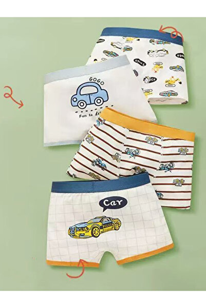 Styli Pack of 4 - Boys Printed Cotton Boxers