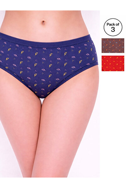 LAZZYCAT By Styli Pack of 3 - Printed High Leg Briefs