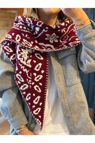 who knows ¿ Patterned Knitwear Double-Sided Triangle Shawl Women's Clothing A...