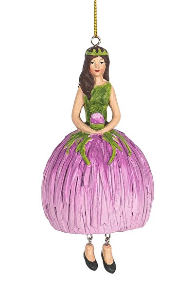 DecoDepot Figurină suspendată Fetița cu flori, Ciulin, 11 cm