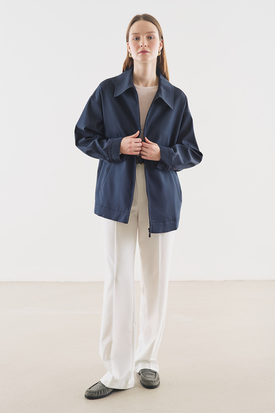 Manuka Jachetă cu manșete detaliate, albastru închis