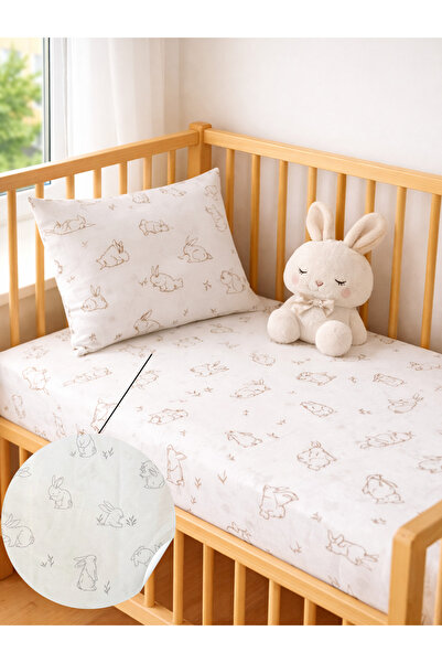 Ozz Baby 100% Cotton 1 Piece Fitted Sheet (70X120X16Cm) 1 Pillowcase & 1 Whit...