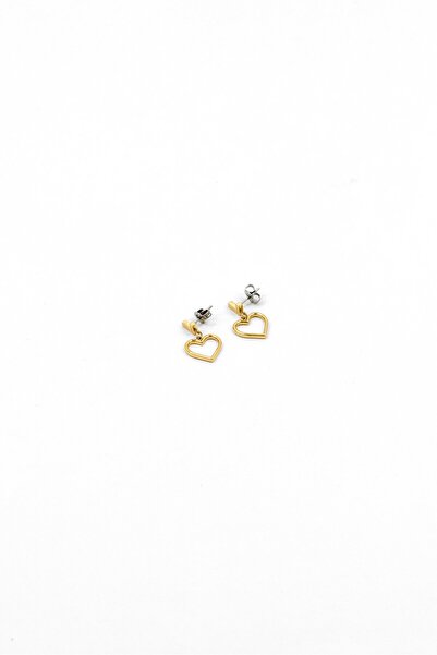 Lacoste زوج واحد من أقراط القلب للنساء، ذهبي