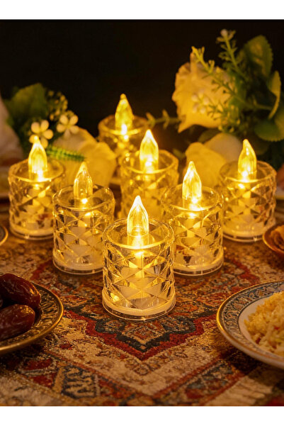 Pomefar 24 شمعة رمضانية بدون لهب، شموع شاي LED بدون دخان، زينة رمضانية شفافة ...