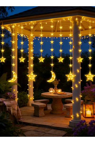 Pomefar Ramadan Lights, Moon and Star LED String Lights Ramadan Decorations F...