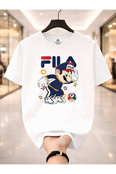 PARUNIV Tricou barbati, cu imprimeu Mario Anime