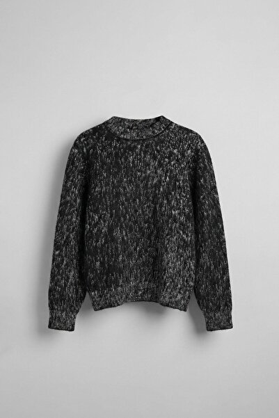 ablukaonline Мъжки пуловер с редовна кройка и шарки, черен