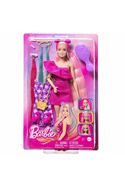 Barbie JDC85 Κούκλες Barbie με Μακριά Υπέροχα Μαλλιά, Κούκλα με Ροζ Μαλλιά