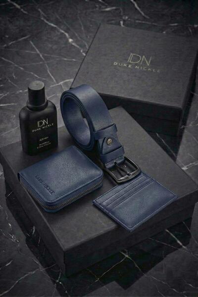 Duke Nickle Ανδρικό σετ δώρου με θήκη για κάρτες και άρωμα σε μπλε ναυτικό χρώμα