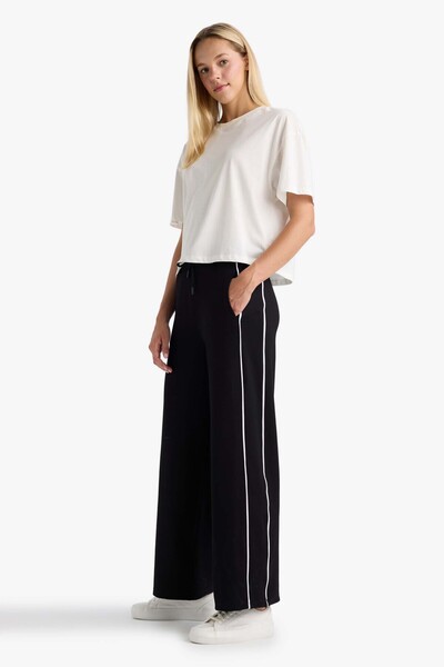 DeFacto Straight Fit Pocketed Straight Leg Black Women's Sweatpants D6668Ax/Bk81