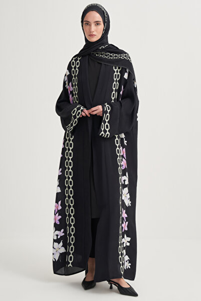 carell Nora Premium Floş Abaya Siyah