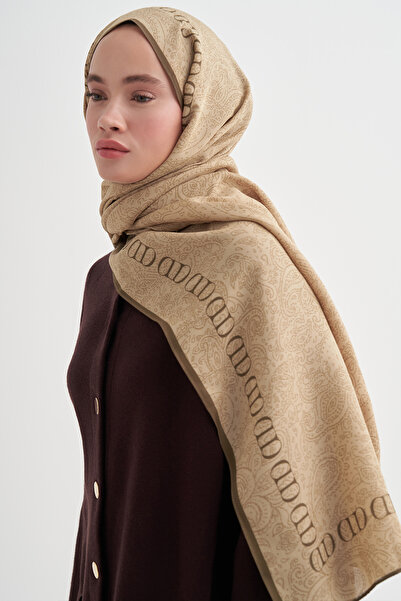 carell Elenora Monogram Floş Şal Dore