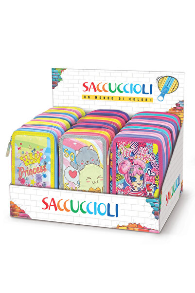 Lebez Penar echipat - Colectia pentru fete cu 3 fermoare (18 markere si 18 cr...