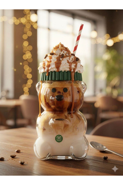 BLACK DİAMOND PLUSH TOY Cute Bear Glass Cup