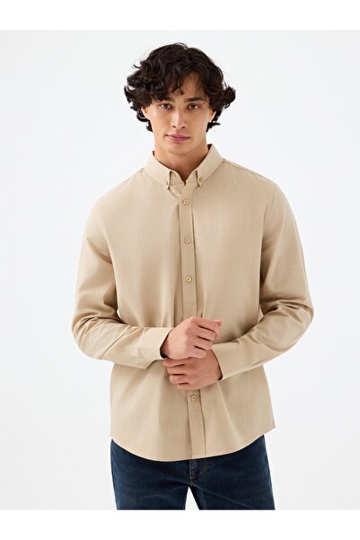Loft Cămașă pentru bărbați cu mânecă lungă Lf2037403 BEIGE