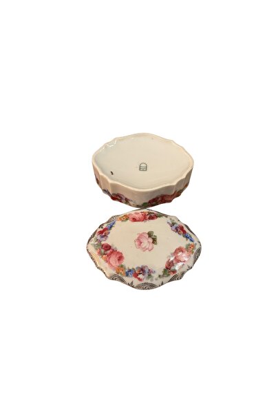 tayfuntufan antika koleksiyon Vienna Stamped Porcelain Bonboniere - 9 cm 6.5 cm