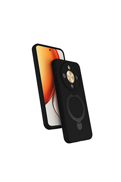 UnDePlus Honor Magic 8 Lite 5G Kılıf M-safe Şarj Özellikli Standlı Silikon Sa...