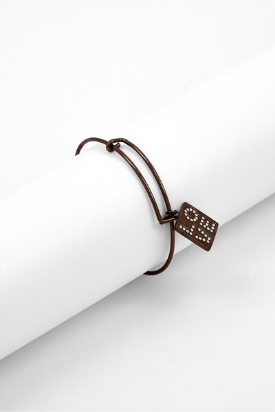 Alex and Ani سوار "نساء يعشقن" المرصع بالألماس، لون الشوكولاتة