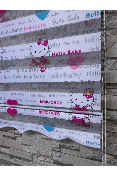 PERDECİNİZ HELLO BABY ÇOCUK ODASI BASKILI ZEBRA PERDE (Etekli) ENXBOY