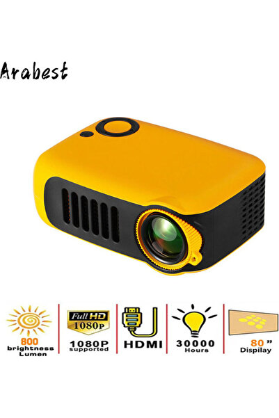 HALAMODO Portable 1080P Multimedia Projector Black/Yellow