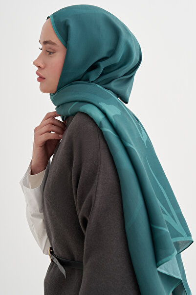 carell Vera Monogram Floş Şal Mint Yeşili