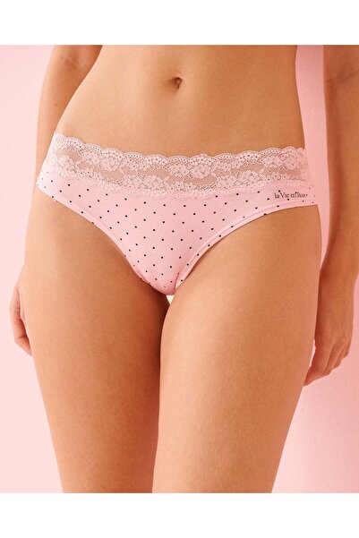 La Vie en Rose Cotton and Lace Band Cheeky Panty