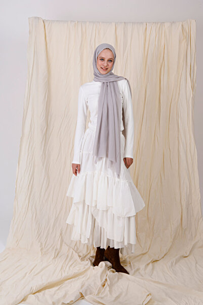 FENZA SCARF شال من الخيزران باللون الرمادي الفاتح