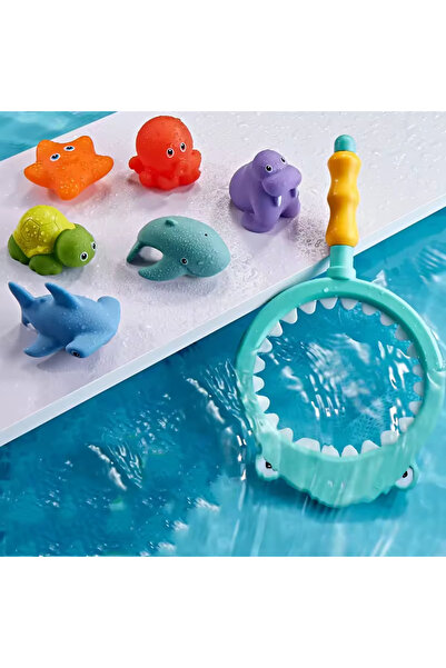 Zenva Plasă de pescuit rechin - jucărie momeală, 6 bucăți, albastru/galben