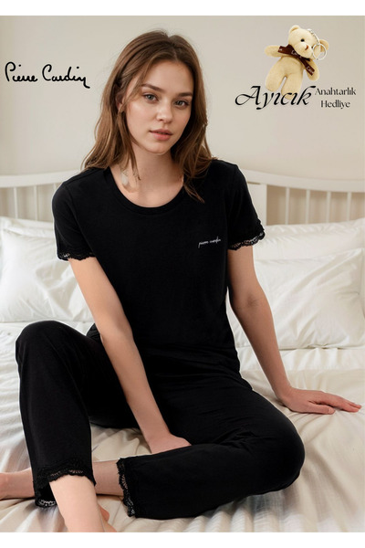 Pierre Cardin Kadın Pamuklu & Modal Bisiklet Yaka Kısa Kol Pijama Takımı (Ayı...