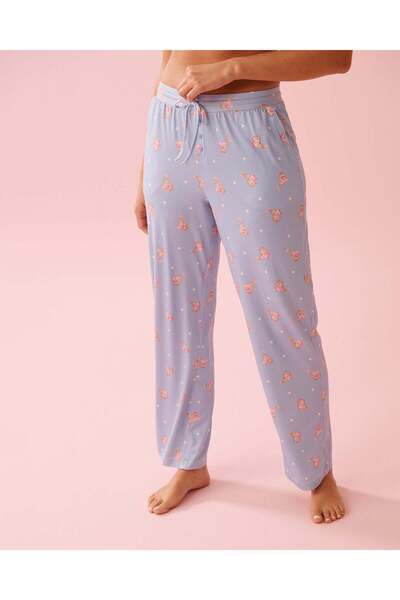 La Vie en Rose بنطال بيجاما فائق النعومة بنقشة أرنب