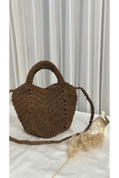 Şirin LALE EL ÖRGÜSÜ HASIR ÇANTA 🌷