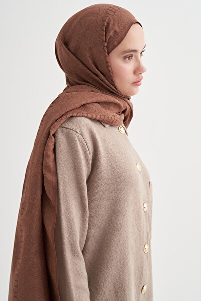 carell Elenora Monogram Floş Şal Taba