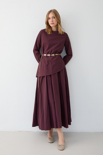 Melike Tatar Zincir Kemer Detaylı Etekli Takım 32-2650