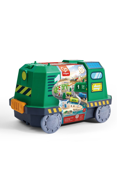 Hape Jucarie din lemn - Tren in cutie tip locomotiva, copii varsta 3 ani+,6 a...