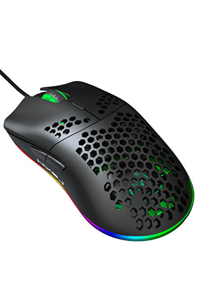 HALAMODO J900 USB Wired Gaming Mouse RGB with Six Adjustable DPI Black
