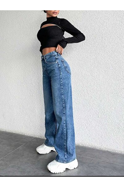 pass&pass 2020 Wide-Leg Stretchless Denim Jeans